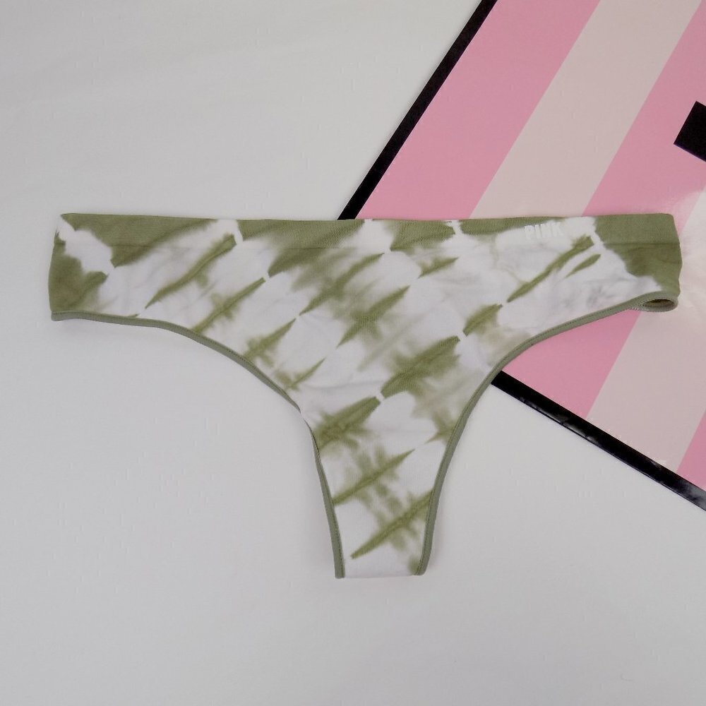 nwt victoria's secret pink no show seamless thong ombre tie dye dip dye